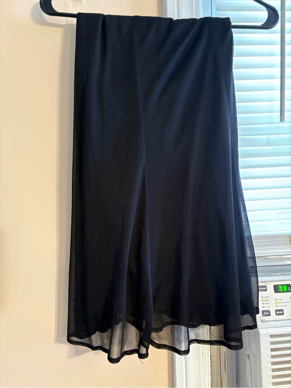 Dress barn Black Women's A-Line Sheer Overlay maxi Skirt